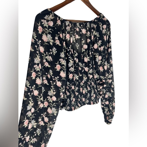 Free People Women’s Final Rose Boho Floral Long Sleeve Blouse - Picture 8 of 16